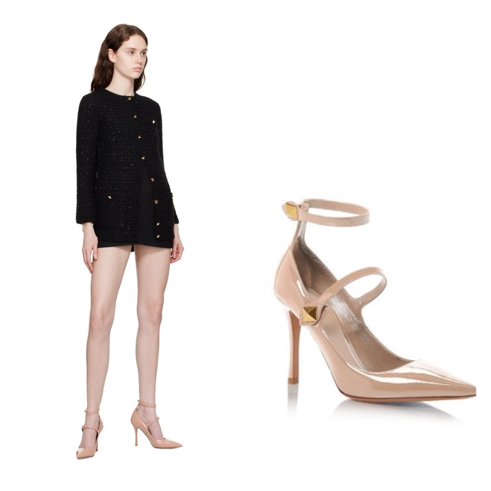 Valentino Garavani Rockstud Tiptoe Pumps Nude Patent EU 37.5/38 US 7.5–8 NWOB ⚪️